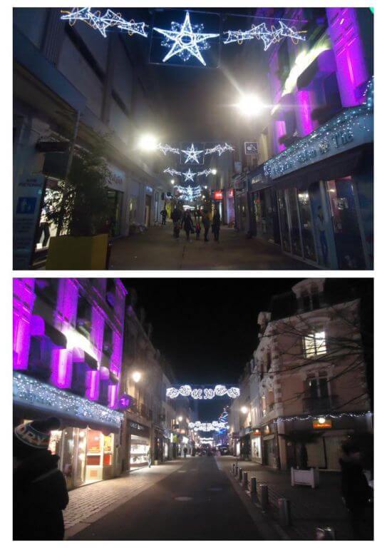 Rues de Cherbourg à Noël